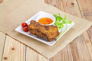 Deep fried chicken on a plate