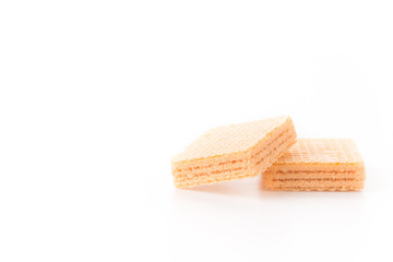 orange wafer on white background