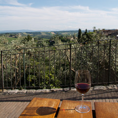 red wine of Tuscany, Italy 