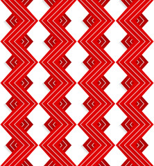 Red embossed zigzag with white lines