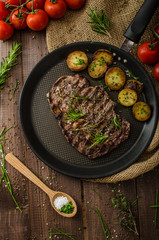 Beef rib eye steak