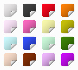 set squares colored labels