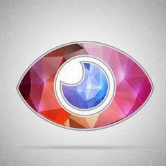 Abstract Creative concept vector icon of eye for Web and Mobile