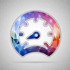 Abstract Creative concept vector icon of speedometer for Web and