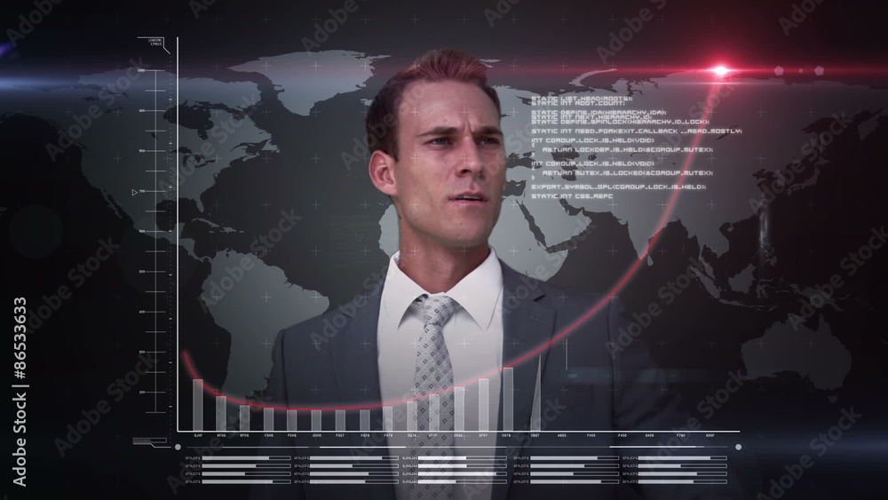 Aufkleber a businessman using a digital interface