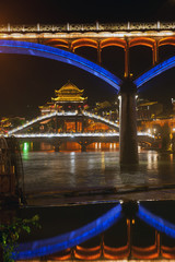 Fototapeta na wymiar Night scenery of the Phoenix town ( Fenghuang ancient city ).