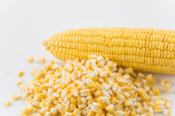 Canned Corn on white background