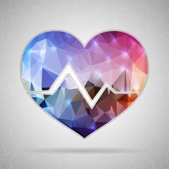 Abstract Creative concept vector icon of cardiogram for Web and