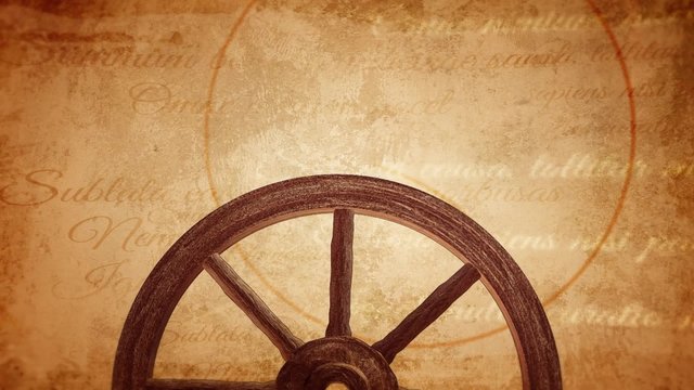 Cartwheel on a vintage background, ancient wheel