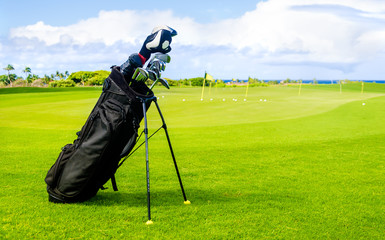 Golf clubs background