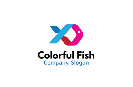 Colorful fish logo template