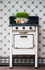 Retro gas stove, kitchen decoration
