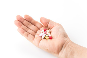 diferent Tablets pills capsule heap mix therapy drugs doctor flu