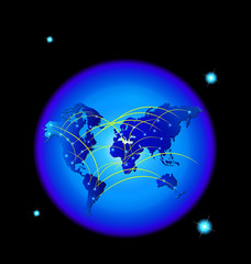 World trade internet web network connections logo vector