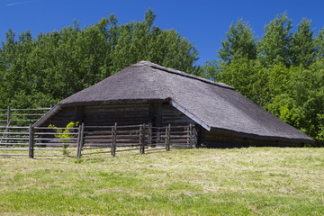 Fototapeta na wymiar The ancient house in the Museum of Folk Architecture and Rural L