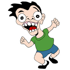 Running Man with Silly Face