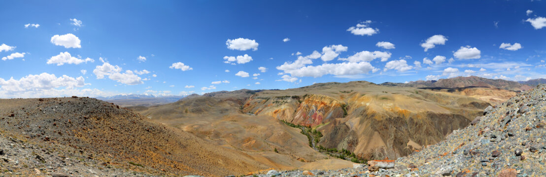 Panorama with deposit of colorful clay