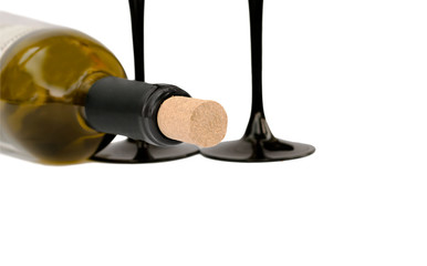 Bottle of wine isolated on white