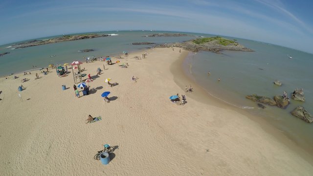 Flying in Praia da Costa in Vila Velha, Espirito Santo, Brazil