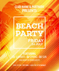 Summer Beach Party Vector Flyer Template