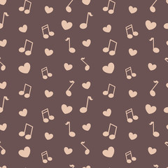 cute pastel pink musical note seamless vector pattern illustration