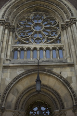 figure window on the facade of the cathedral of Olga and Elizabeth