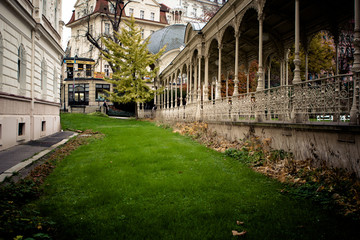 Pretty architecture in Karlovy Vary in Czech Republic