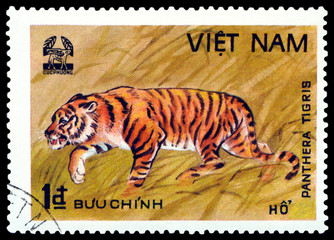 Stamp.  Tiger. Vietnam.