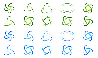 arrow, set, circle, recycle, chemistry, vector, logo, 