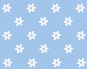 Fototapeta na wymiar blue background with white flowers print