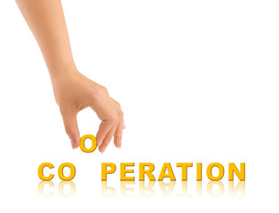 Hand and word Cooperation