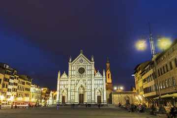 Fototapeta na wymiar Basilica of the Holy Cross in Florence in Italy