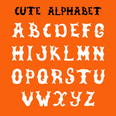 Hand drawn vector font. Sketch style alphabet