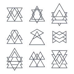 Set of geometric shapes for your design. Trendy hipster logotype
