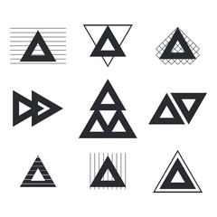 Set of geometric shapes triangles, lines for your design. Trendy