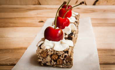Energy Bars with cherries - for a healthy snack still life
