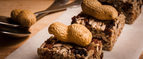 Energy bars - snack for healthy still life