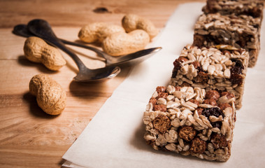 Energy bars - snack for healthy still life