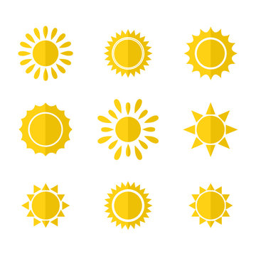 Vector set of sun icons