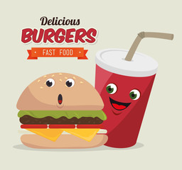 Hamburger digital design.