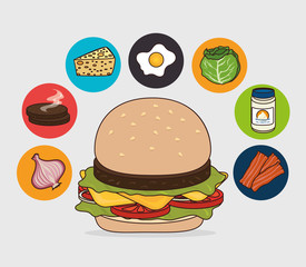 Hamburger digital design.