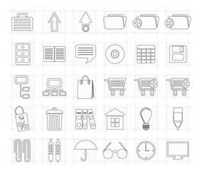Business and office icons - vector icon set