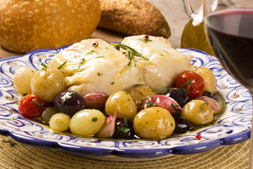 A typical Portuguese dish with codfish called Bacalhau do Porto