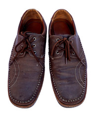 Brown leather men's shoes