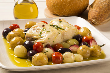 A typical Portuguese dish with codfish called Bacalhau do Porto