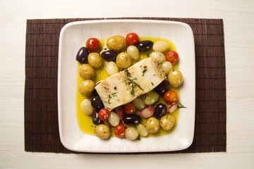 A typical Portuguese dish with codfish called Bacalhau do Porto