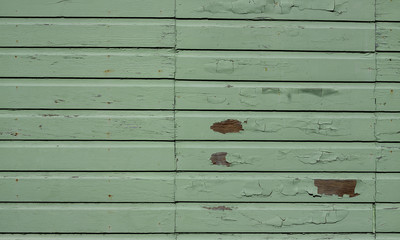 Peeling Green Painted Wall