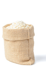 white corn grits on white, tilt shift lens