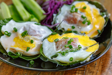 Meat with egg mix food