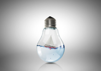 Light bulb with water